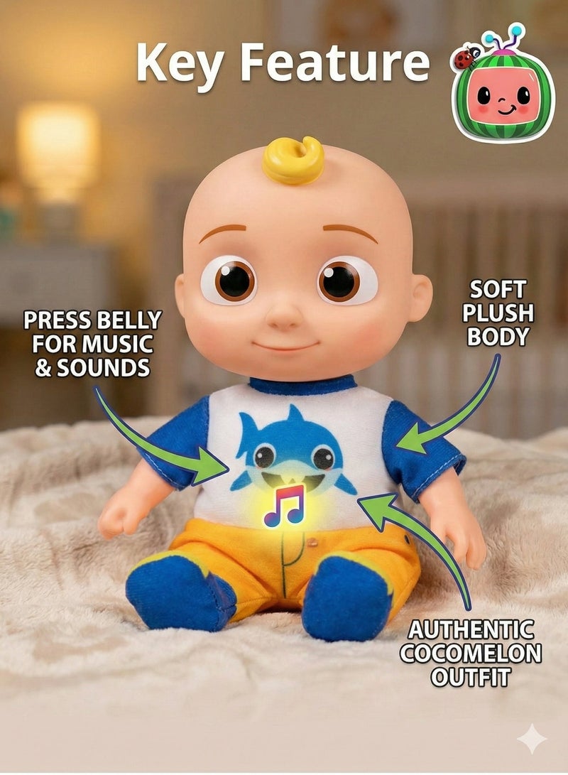 Musical Bedtime JJ Doll Coco-melon Baby Toy – Soft Plush Body Toy for Toddlers 18M+ | Plays Nursery Rhymes & Sounds | JJ Figure with Designer Shirt & Yellow Pants | Sleep Companion & Birthday Gift for Boys & Girls - Image 3